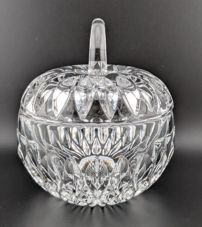 Tigela de açúcar vintage Gorham Althea (corte) cristal chumbo completo maçã com tampa - Imagem 2 de 4