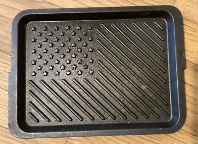 Cast Iron Grill plate, double sided, US flag print