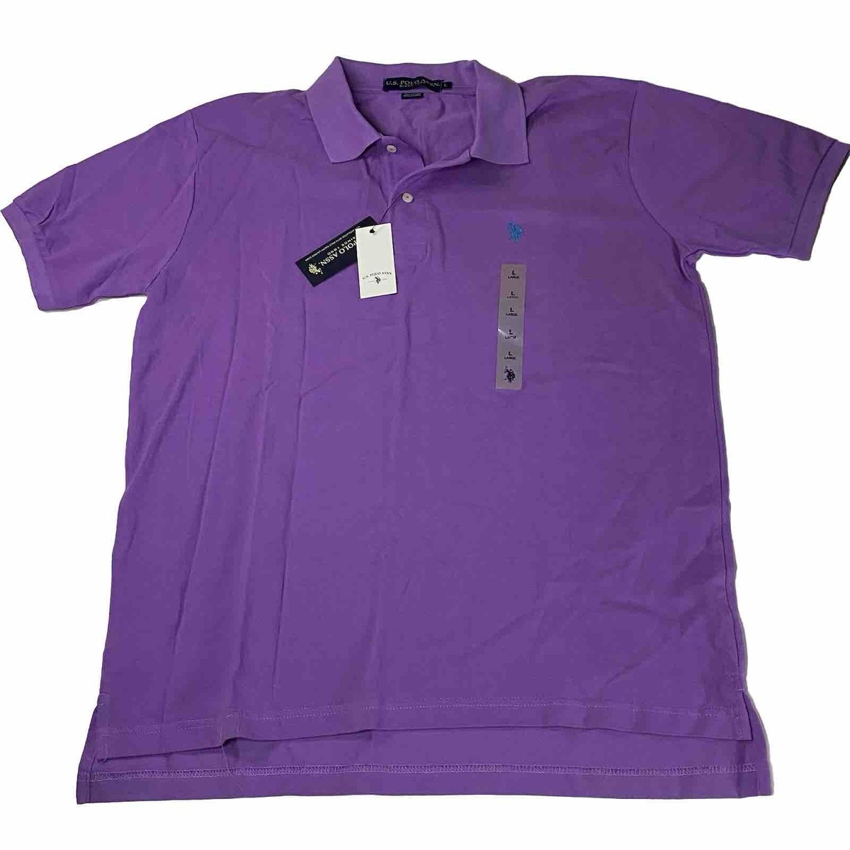 Men’s Polo Golf Shirt Polo Lavender Purple Blue Pony Size Large L