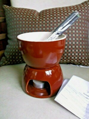 Vtg Cilio Fondue Set Made in Germany chocolate cheese dip warmer entertaining