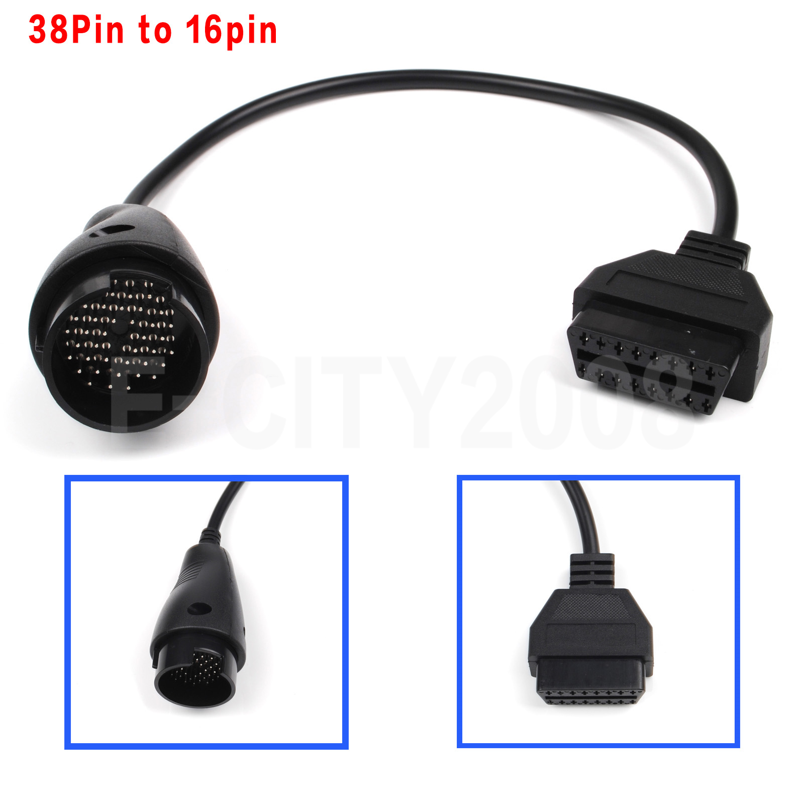 38 Pin to 16 Pin OBDII OBD2 Adapter Connector Scanner Cable For Mercedes Benz-image