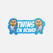 Twins On Board Blue Vinyl Sticker Decal