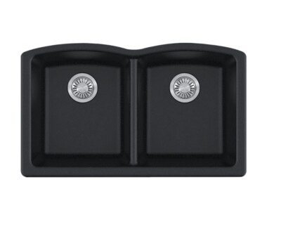 Franke ELG120ONY Ellipse Granite Undermount Double Bowl Kitchen Sink ONYX New!