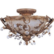 Maxim Elegante 3-Light Semi-Flush Mount Etruscan Gold - 2859EG