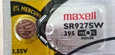 395 MAXELL WATCH BATTERIES SR927SW (1 piece )New packaging Authorized Seller
