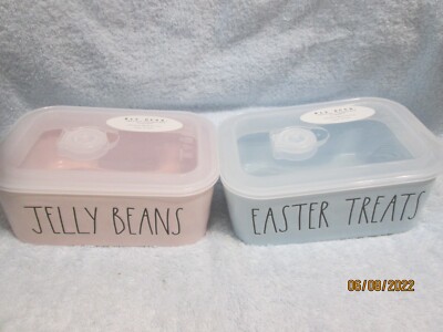 Jelly Beans & Easter Treats Ceramic Food Storage Bowls With Lids 2.5'' X 6.5''
