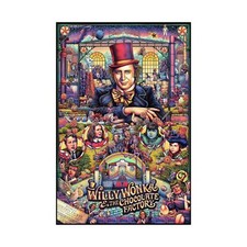 Póster artístico de Willy Wonka y la fábrica de chocolate (1971) 24" X 36" fantasía salvaje
