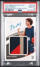 2021 Immaculate Collegiate Premium Patch Rookie Auto Josh Giddey PSA 10 29/49