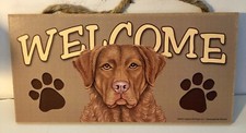 Welcome Chesapeake Bay Retriever Dog Breed Wood Sign/Wall Plaque