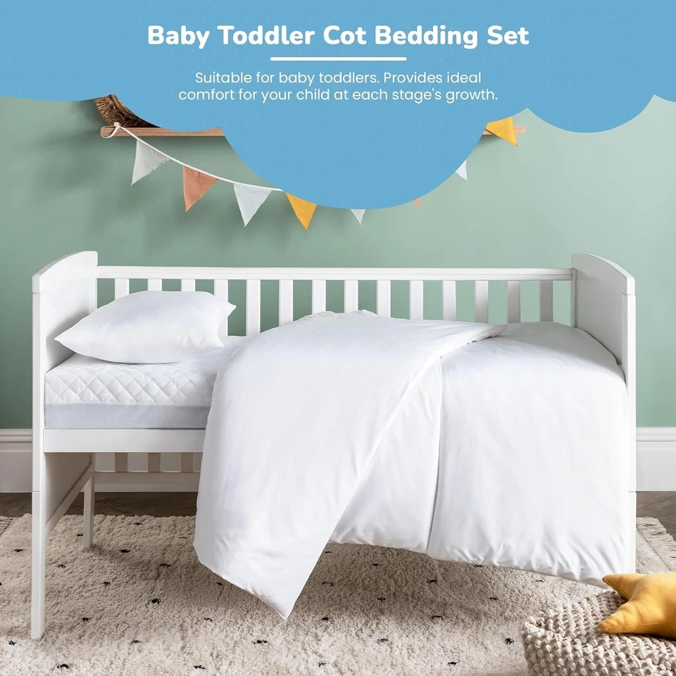 Baby Cot Bed Mattress 140x70x13cm + Free Cot Duvet & Pillow Toddler Bedding Set - Image 3 of 4