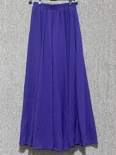 v28 Women Full/Ankle Length Elastic Pleated Maxi Chiffon Long Skirt Med Purple