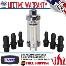 Universal 1/4" 5/16" 3/8" IN/OUT Gas Glass Reusable Washable Inline Fuel Filter