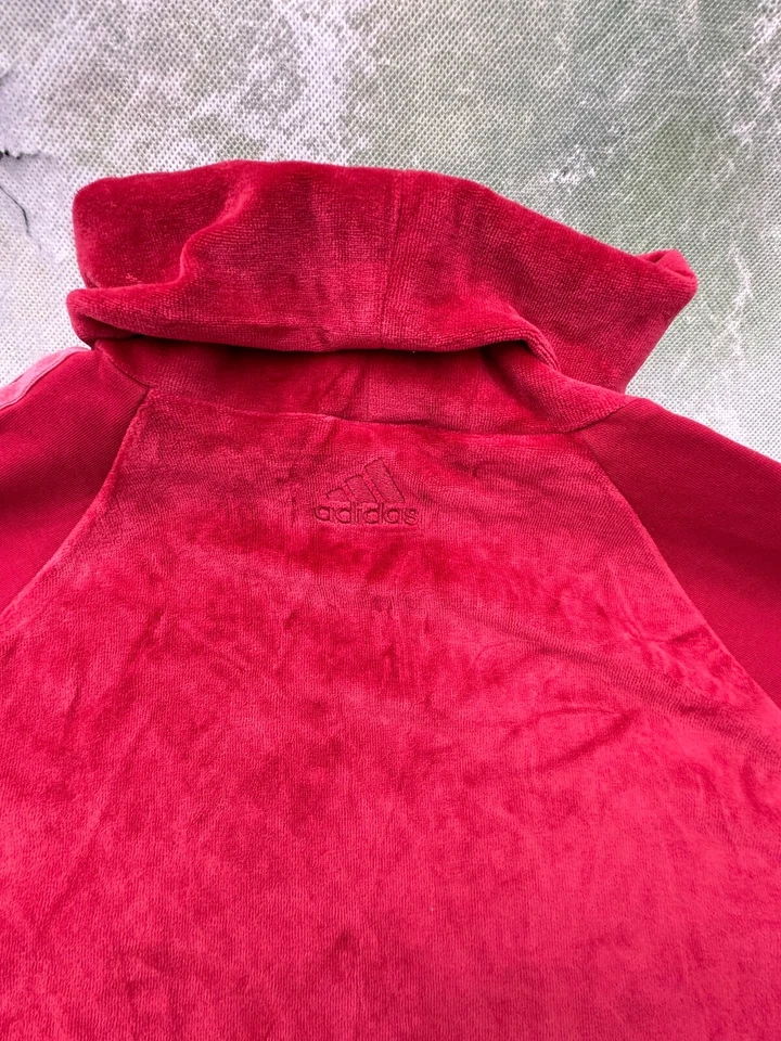Traje de chándal vintage Adidas de terciopelo borgoña para mujer talla M. Foto 4 de 4