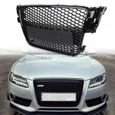 Sport Kühlergrill Grill ohne Emblem Schwarz Glanz Für 2008-2012 AUDI A5/S5 B8 8T