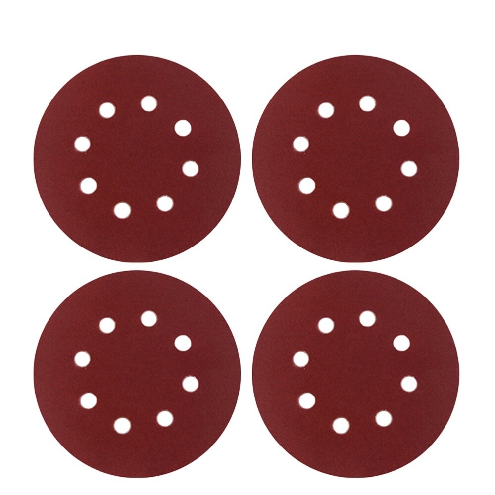 100PCS 125mm 8Hole Sanding Discs Hook and Loop Orbital Sander Pads