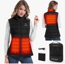 Plidinna Women's Heated Vest With Battery Pack 7.4v Lightweight Warm Electric Sm
