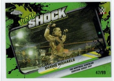 2026 Topps Chrome WWE Viral Shock Green Refractor 47/99 Shawn Michaels 1uu2