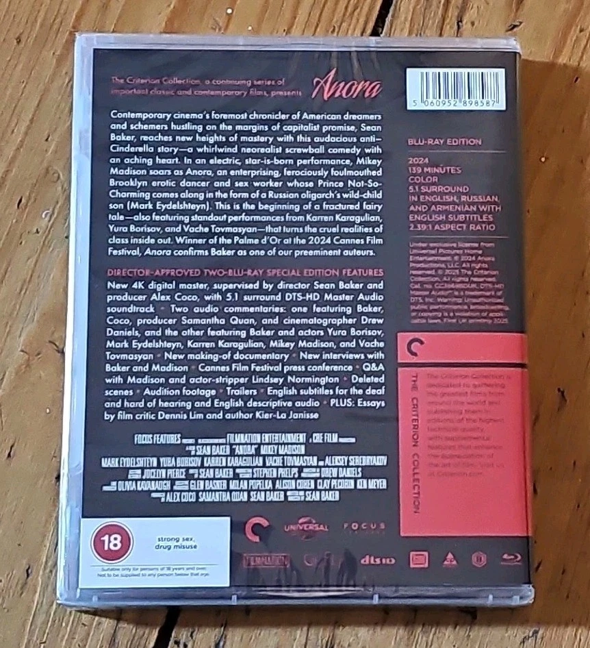 Anora - The Criterion Collection Blu-ray (2025) -NEW/SEALED - FREE POST - Image 2 of 2