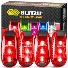 4 Pack LED Safety , Clip on Reflective Gear Lights for Walking at Night, Runn...