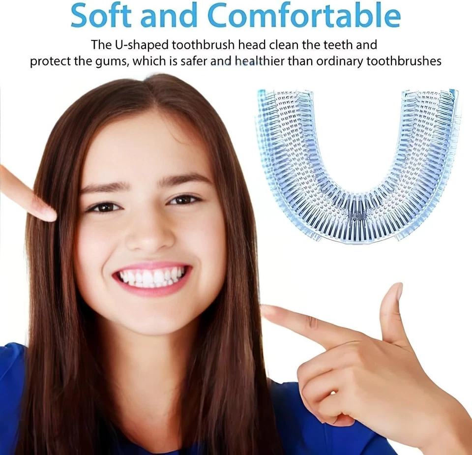 Escova de dentes elétrica em forma de U para adultos escova de dentes automática ultrassônica - Imagem 3 de 4