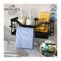 SpüLbecken Organizer Schwarz KüChen Organizer Mit Handtuchhalter Abflusspfanne