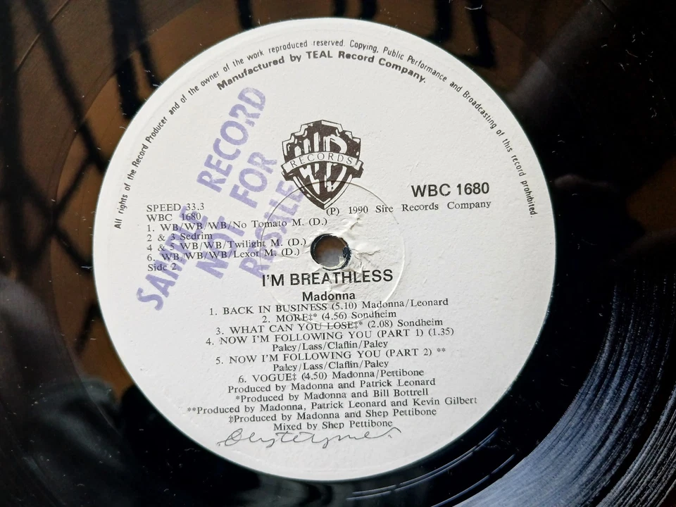 Madonna SUPERB RARE Zimbabwe Promo, I'm Breathless, Prince Bowie Duran Mode - Image 4 of 4