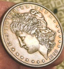 Sweet 1898 P Morgan Silver Dollar Au/Unc Nice Patina Near Flawless Cheek/Fields