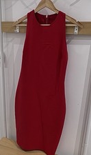 Zara Red Bodycon Midi Pencil Dress Size S