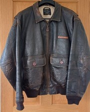 Giacca da volo pilota vintage Avirex in pelle marrone G-1 'US Navy' taglia XXL