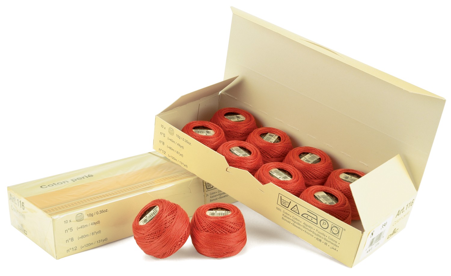 DMC 116 8-350  Pearl Cotton Ball Size 8 87yd-Medium Coral