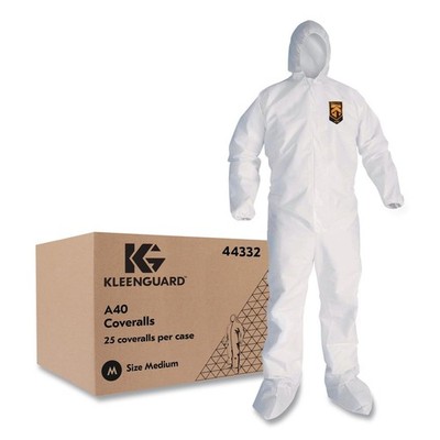 Ansell 44332 KleenGuard A40 Coveralls - Medium/White (25/Carton) New