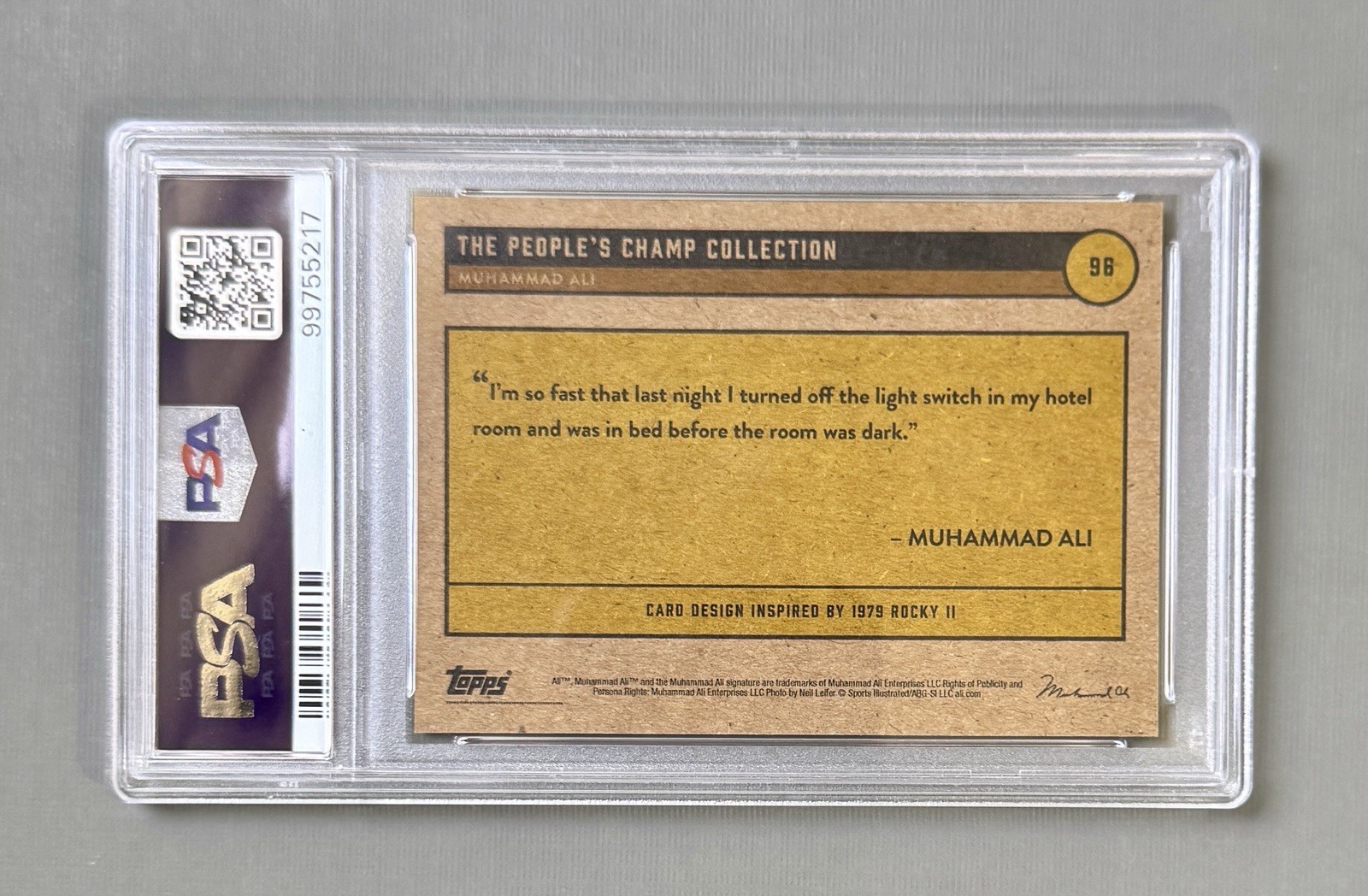 2021 Topps Muhammad Ali The People's Champ #96 Quotes - Silver /5, PSA 9 view 3