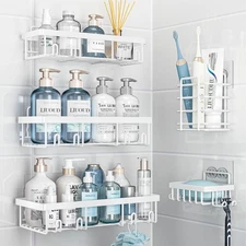 Liuoud 5 Pack Shower Caddy Organizer Rack Shelf for Inside Shower, Self Adhes...