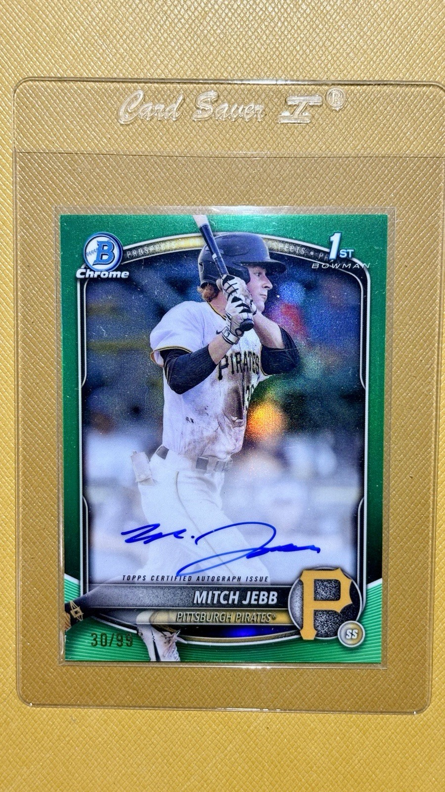 2025 Bowman Chrome Mitch Jebb 1st Green Refractor Auto /99 #CPA-MJ