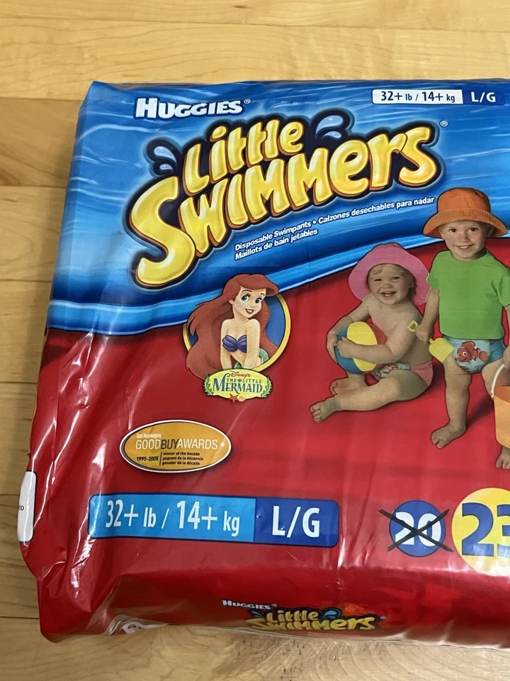 Vintage Little Swimmers - Disney The Little Mermaid HUGGIES Large 32+ LBS - READ - Image 2 of 4