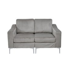 Modular Sectional Sofa, 2 Seat Corduroy Couch, Gray - Free Shipping