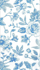 2 Paper Decoupage Napkins: Blue Flowers Floral For Arts & Crafts 4.25"x7.75"