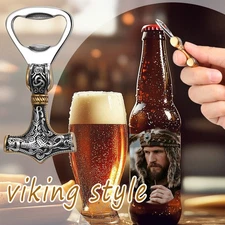 Men Nordic Viking Beer Bottle Opener Mjolnir Hammer Stainless Steel Gift for Men