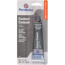 Permatex Contact Cement 25905; Permanent Bond, 1.5 oz Tube, Heat/Water Resistant