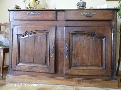 buffet bas ancien, style Louis XV, LxHxP = 152x102x55 cm - Photo 1/4