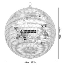12/16In Large Silver Hanging Disco Ball Mirror Ball for Wedding Party Home Decor