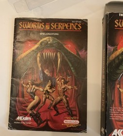 Swords and Serpents Nintendo Nes OVP CIB Excellent Condition Authentic