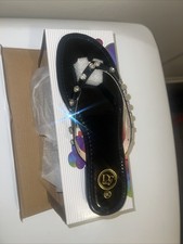 Black And Silver Flat Sandal For Women