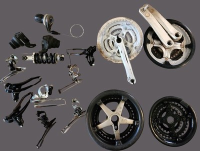 MTB Parts Lot Shimano Schwinn SR Suntour Cranks Derailleurs Shifters Springs etc