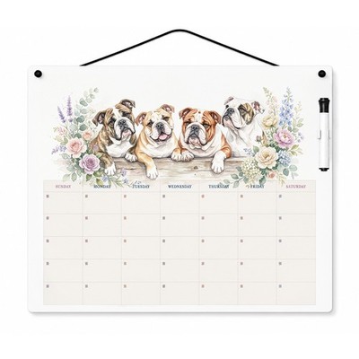 Caroline's Treasures English Bulldog Dry Erase Calendar Board FNT1700DE1612