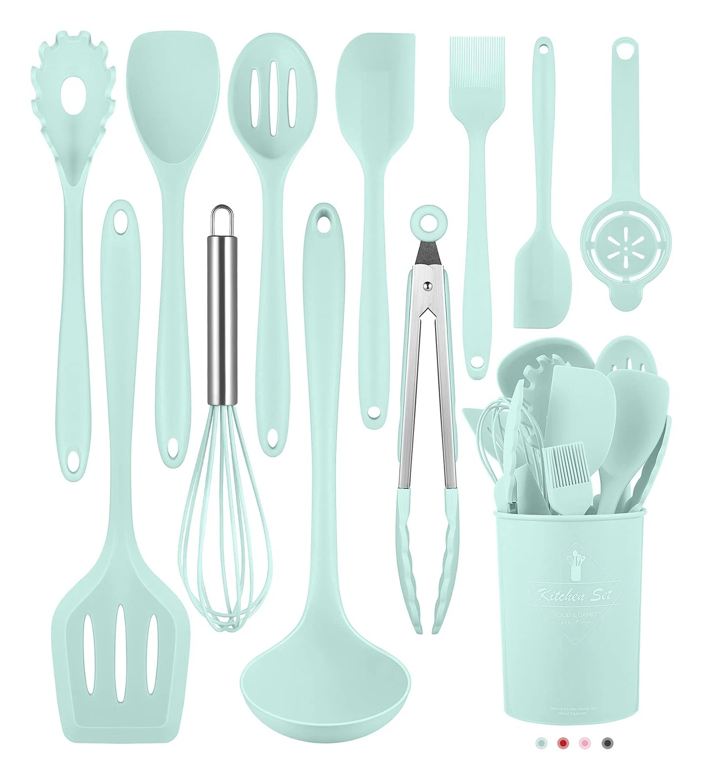 12 Pieces Silicone Utensils Set Green Heat Resistant Nonstick
Opens in a new window or tab