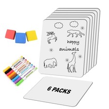 Dry Erase Board 9x12 Inches, Mini Whiteboard Lapboard, 6 Pcs, Portable