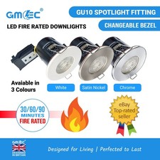 Fire Rated | IP20 LED GU10 Ceiling Spot Lights Downlight Fitting 5years warranty