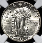 1928 D STANDING LIBERTY QUARTER NGC MS 62 SUPER SMOOTH AND SATINY WHITE LUSTER,