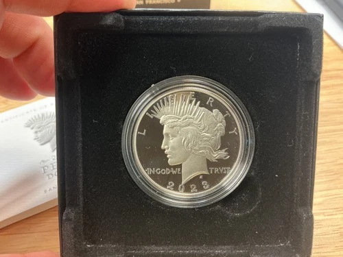 US Mint 2023 s Peace Silver Dollar Proof San Francisco 99.9 Silver With COA BOX